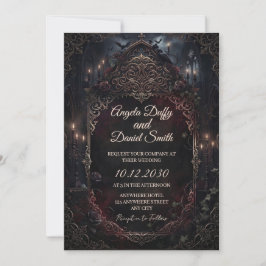 Convite de Casamento para Catedral Gótica Escura