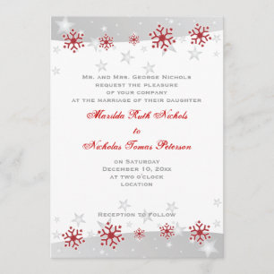 Convite de casamento para cinzas brancas de neve