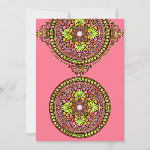 Convite de casamento para discos cor-de-rosa india