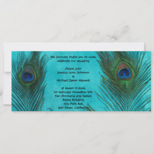 Convite de Casamento para Duas Penas de Aqua Peaco