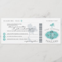 Convite de casamento para embarque na Tailândia