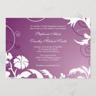 Convite de casamento para espirais florais brancas
