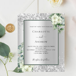 Convite de casamento para eucalipto floral floral 