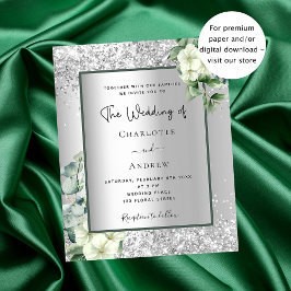 Convite de casamento para eucalipto floral floral 