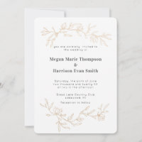 Convite de casamento para filiais de ouro