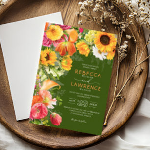 Convite de casamento para florais de primavera fre