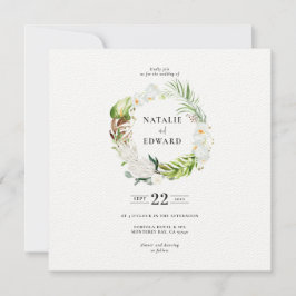 Convite de casamento para flores tropicais