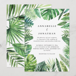 Convite de casamento para folhagem de folha de pal