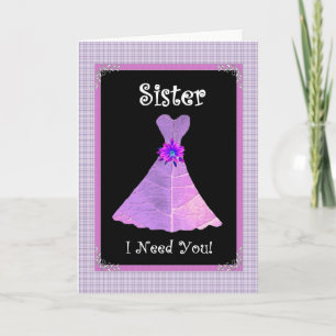 Convite de Casamento para Irmã - Vestido Roxo