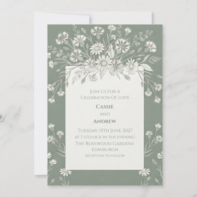 Convite de Casamento para Jardim com Chinoiserie A (Frente)