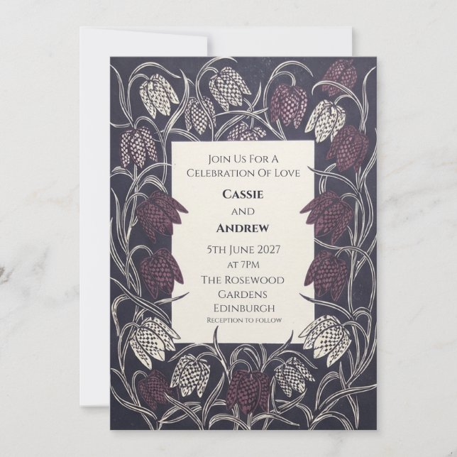 Convite de Casamento para Jardim com Chinoiserie A (Frente)