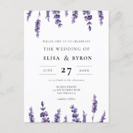 Convite de casamento para lavandas floral elegante