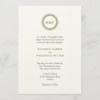 Convite de casamento para medalhão verde Herb