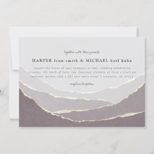 convite de casamento para montanhas de papel rasga
