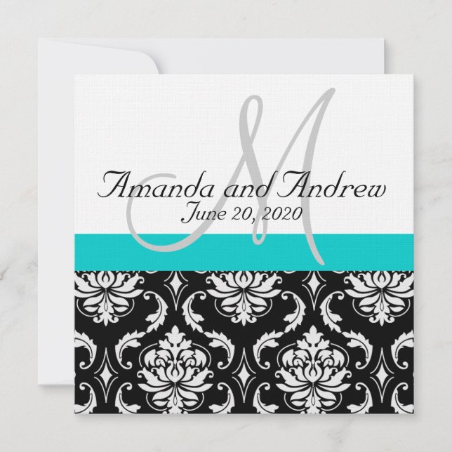 Convite De Casamento Para Nomes De Damas Pretas De (Frente)