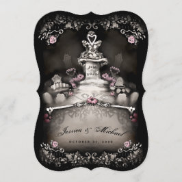 Convite de casamento para o Cemitério de Halloween