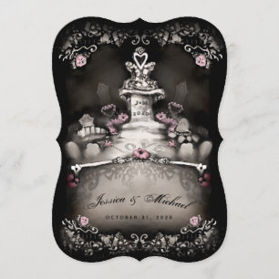 Convite de casamento para o Cemitério de Halloween