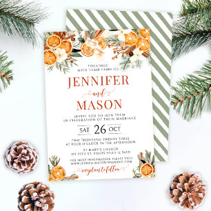 Convite de casamento para o Natal das laranjas de 