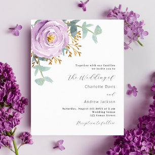 Convite de casamento para o orçamento floral viole