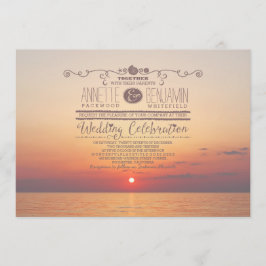 convite de casamento para o pôr do sol da praia ro