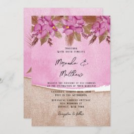 Convite De Casamento Para Orquídeas De Magenta Wat