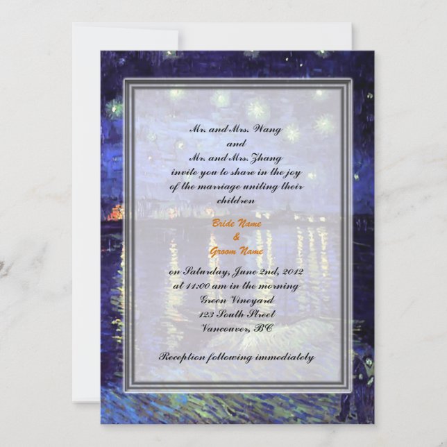 Convite de casamento para pais noivos e noivos (Frente)