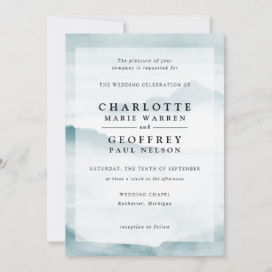 Convite de casamento para paisagens de cor-d-água 