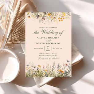Convite de Casamento para Prado de Flores Silvestr