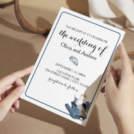 Convite de casamento para praias florais da íris a