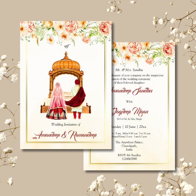 Convite de casamento para Punjabi convite para cas (Criador carregado)