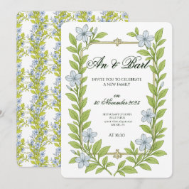 Convite de casamento para seniores estilo floral