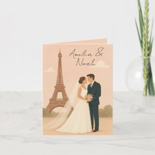 Convite de Casamento Paris   Torre Eiffel Elegante