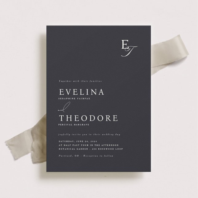 Convite de Casamento Parker Monogram (Criador carregado)