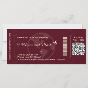 Convite de Casamento Passagem Aérea - Borgonha & C
