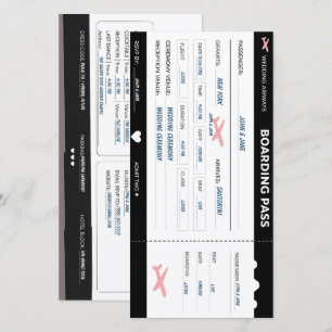 Convite de Casamento Passagem Aérea Personalizável