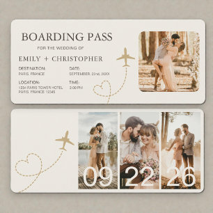 Convite de Casamento Passagem de Embarque da Compa
