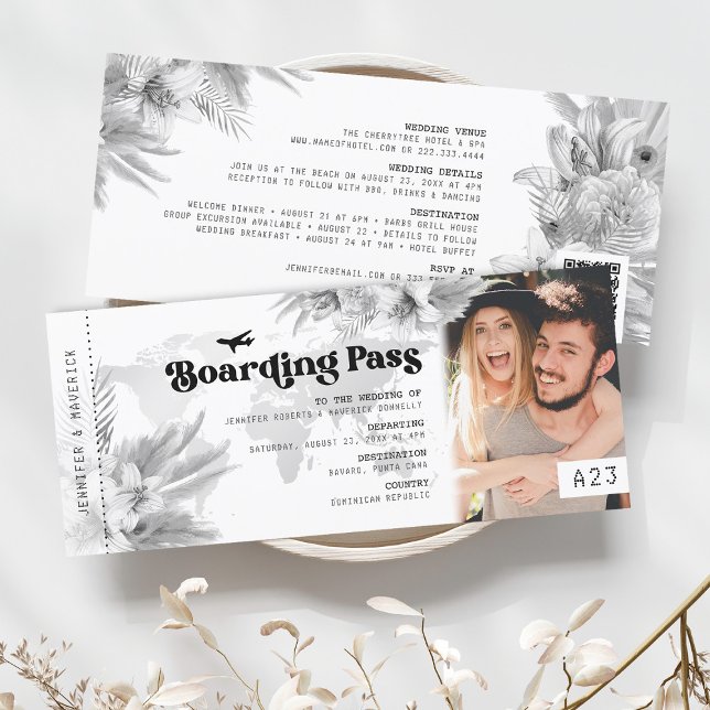 Convite de casamento Passagem de Embarque Pampas T (Criador carregado)