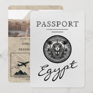 Convite de Casamento Passaporte Branco Egito