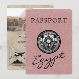 Convite de Casamento Passaporte do Egito Rosa Empo