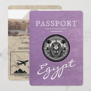 Convite de Casamento Passaporte Lavanda Egito