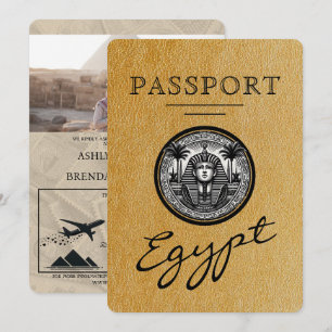 Convite de Casamento Passaporte Ouro Egito