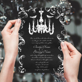 Convite de Casamento Pássaro de Amor com Lustre Pr
