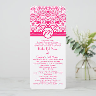 Convite de Casamento Pássaro de Amor Rosa Brilhant