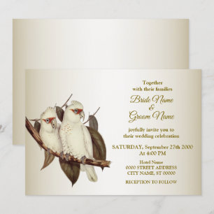 Convite de Casamento Pássaros Brancos