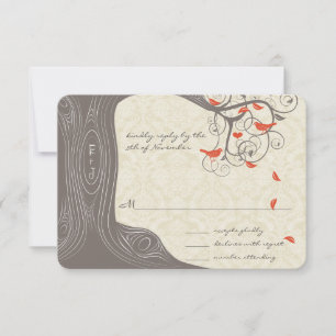 Convite de Casamento Pássaros de Amor com Tronco d