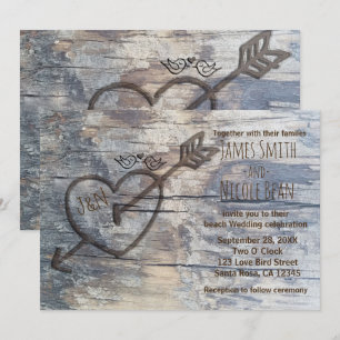 Convite de Casamento Pássaros do Amor com Coração 