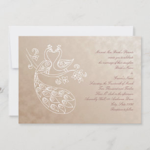 Convite de Casamento Peacock, estilo Alpana