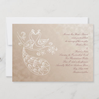 Convite de Casamento Peacock, estilo Alpana