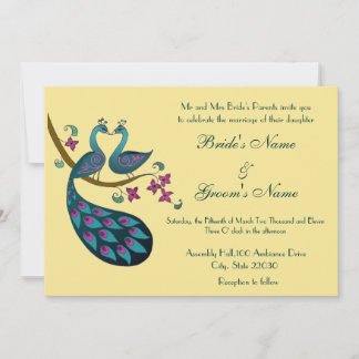 Convite de Casamento Peacock, palha