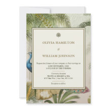 Convite de Casamento Peacock Palm